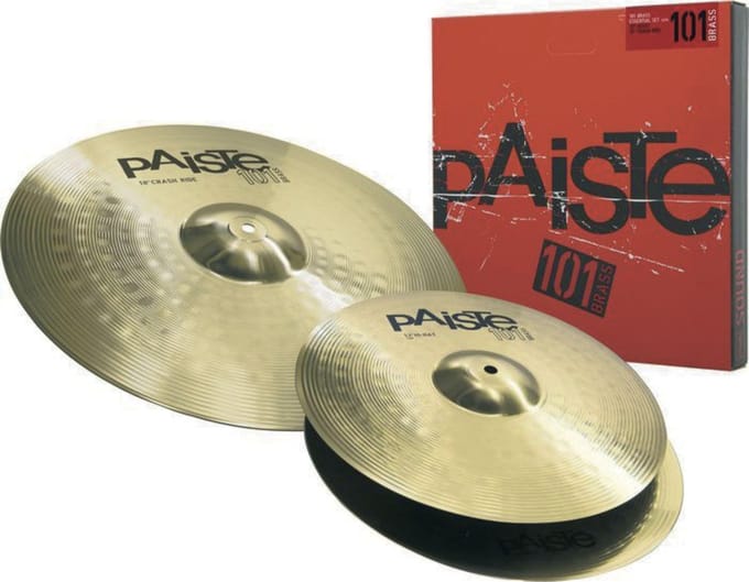 Paiste 101 Brass Cymbal Set Essential 13" HiHat, 18" Crash Ride - Bekkenset