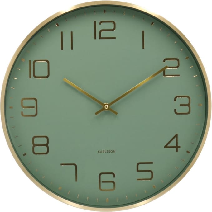 Karlsson Wandklok Elegance Glow - Groen - Ø40cm - Wandklok Scandinavisch