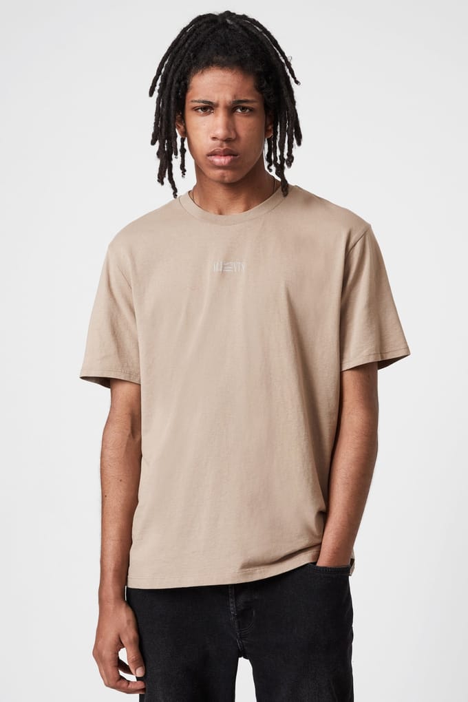 AllSaints Opposition Ss Crew Pewter Grey Größe: M | Basic T-Shirts Outlet | Herren | Grau