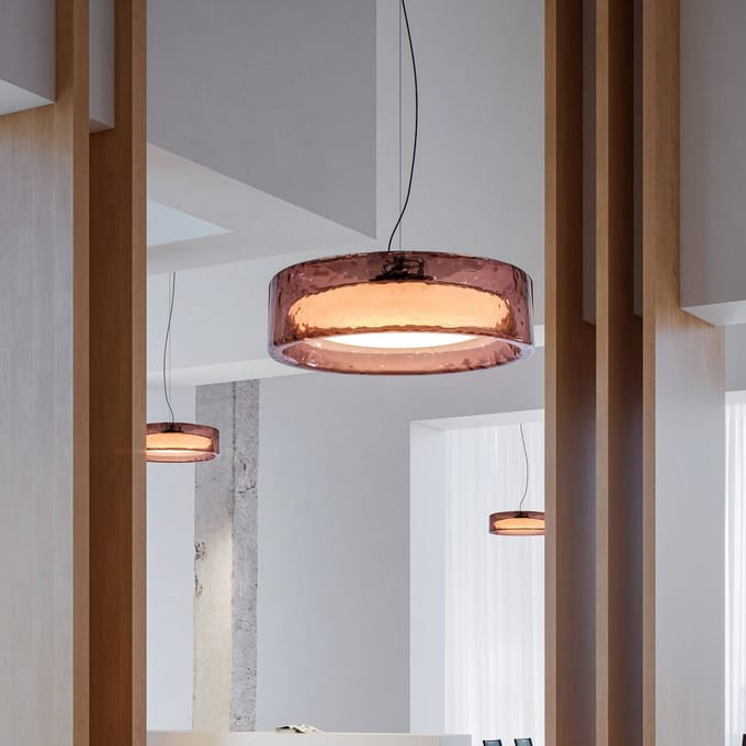 MARSET LED hanglamp Ringo, Ø 70 cm, rosé, TRIAC kunststof