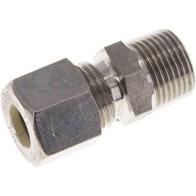 10L & R3/8'' RVS Rechte Knelfitting Buitendraad 315bar ISO 8434-1