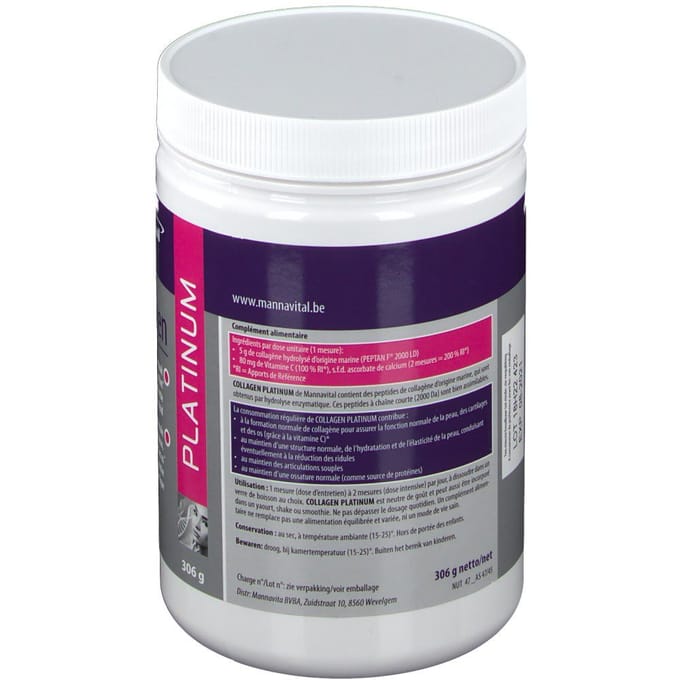 Mannavital Collagen Platinum Voedingssupplement Collageen 306g