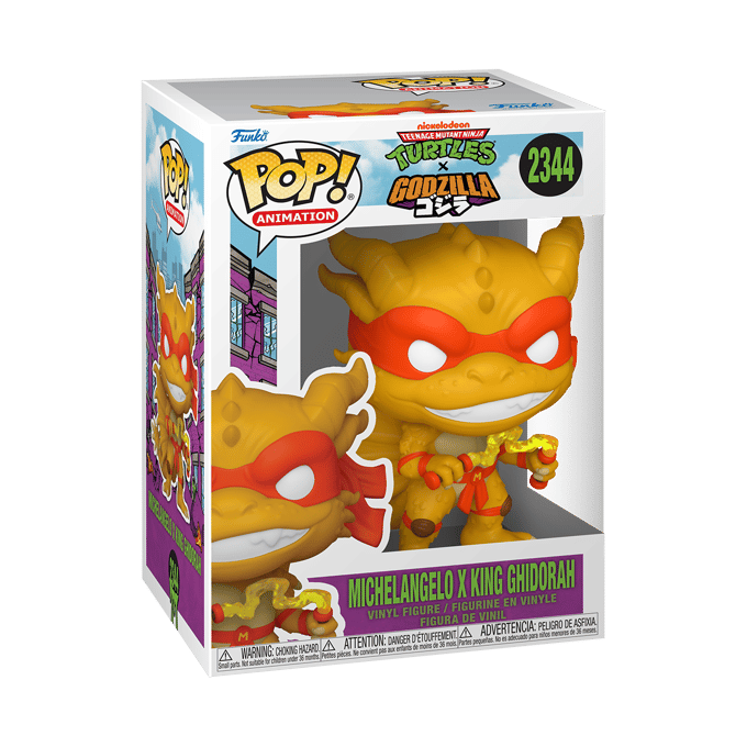 Funko Godzilla x Turtles POP! Animation Vinyl Figure Michelangelo X Ghidorah 9 cm POP! Figuur