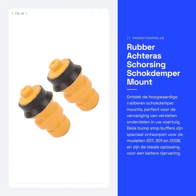 Dailygoods- Schokdemper Rubber - Achteras Bevestiging - Vervanging voor 207/301/2008 - 2 Stuks - OE-nummer 516680 - Schokdemperbuffer - Ophangingsbuffer