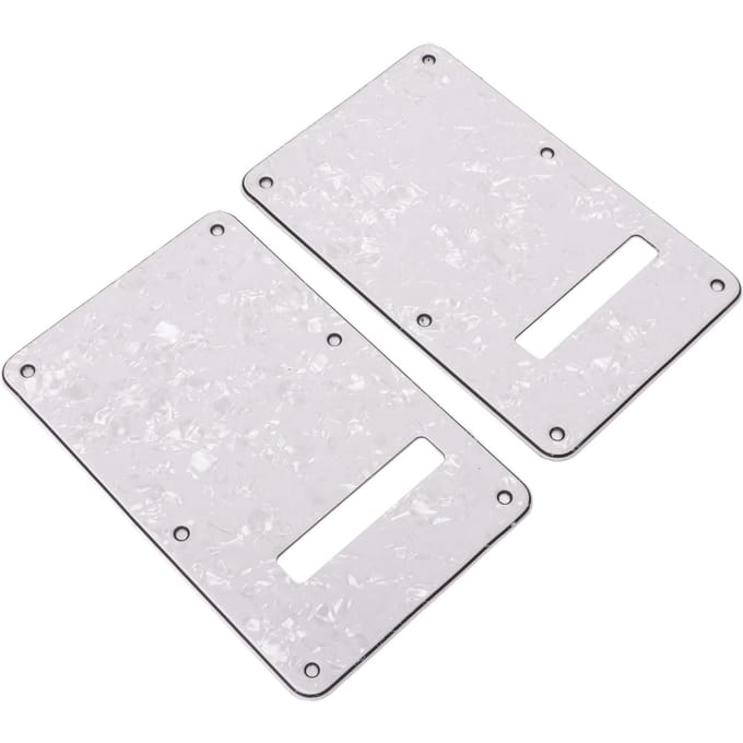 2 Stuks Elektrische Gitaar Backplate Gitaar Cavity Cover Plate Slagplaat PVC voor Vervanging Wit white