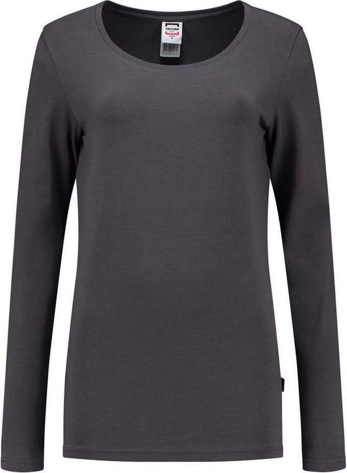 Tricorp t-shrt lange mouw dames - 101010 - donkergrijs - maat 3XL