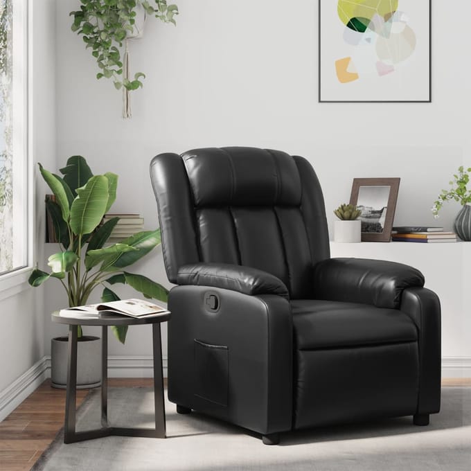 vidaXL - Fauteuil - verstelbaar - kunstleer - zwart