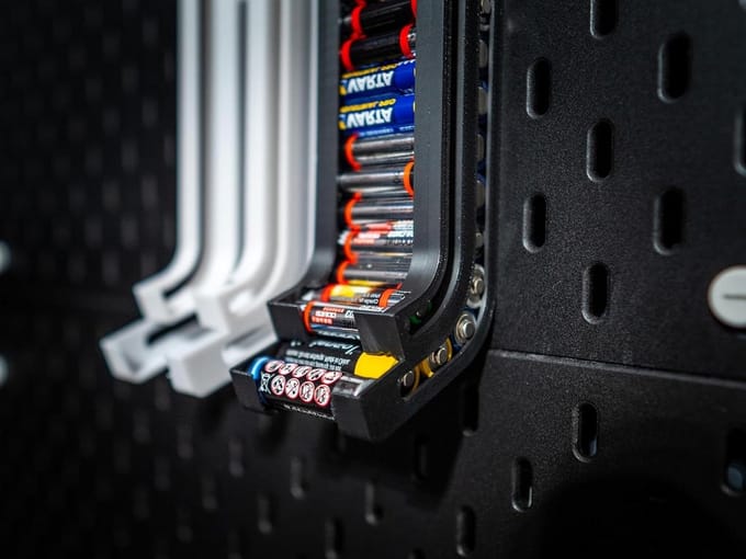 Batterijhouder - Batterij Organizer - Thuis Organiseren - 3D Geprint Ontwerp - Grote Capaciteit - Wit