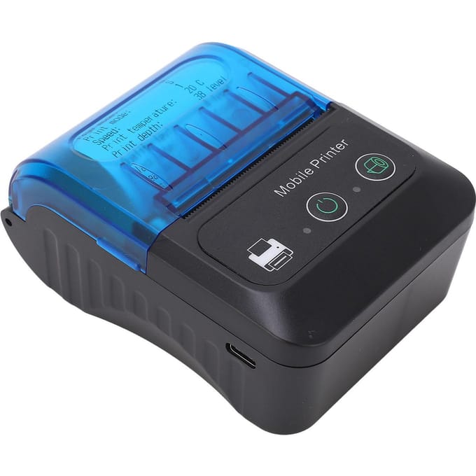 Imprimante Thermique 2 pouces Machine d'Impression d'Étiquettes Thermiques 203 DPI 80 mm s 58 mm Largeur pour la Maison blue