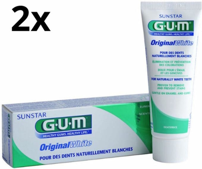 GUM Tandpasta Original White - 2 x 75 ml - Voordeelverpakking