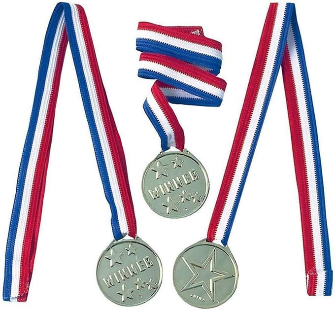 Amscan Medaille 4,4 Cm Goudv12 Stuks