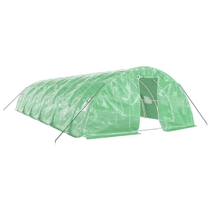 vidaXL - Tuinkas - met - stalen - frame - 60 - m² - 12x5x2,3 - m - groen
