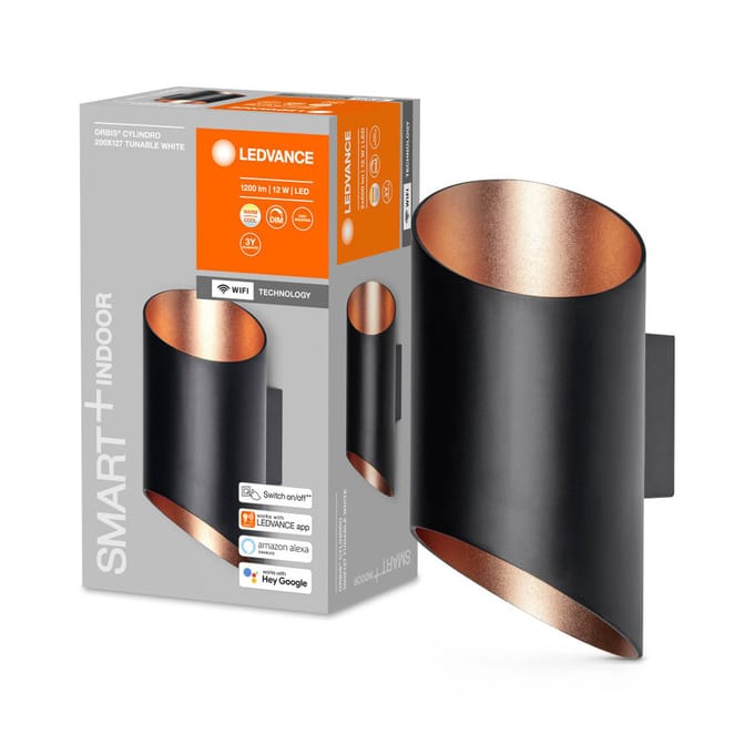 LEDVANCE SMART+ WiFi Orbis Wall Cyldro, zwart