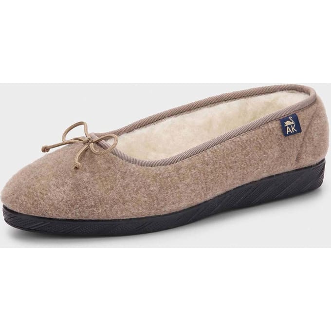 Pantoffels met scheerwol - beige - Gr. 40 van Goldner Fashion
