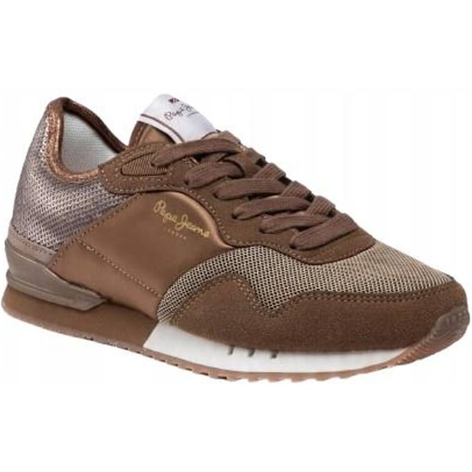 Pepe Jeans Sportschoenen Vetersluiting Bruin Met Logo 39 Awe brown