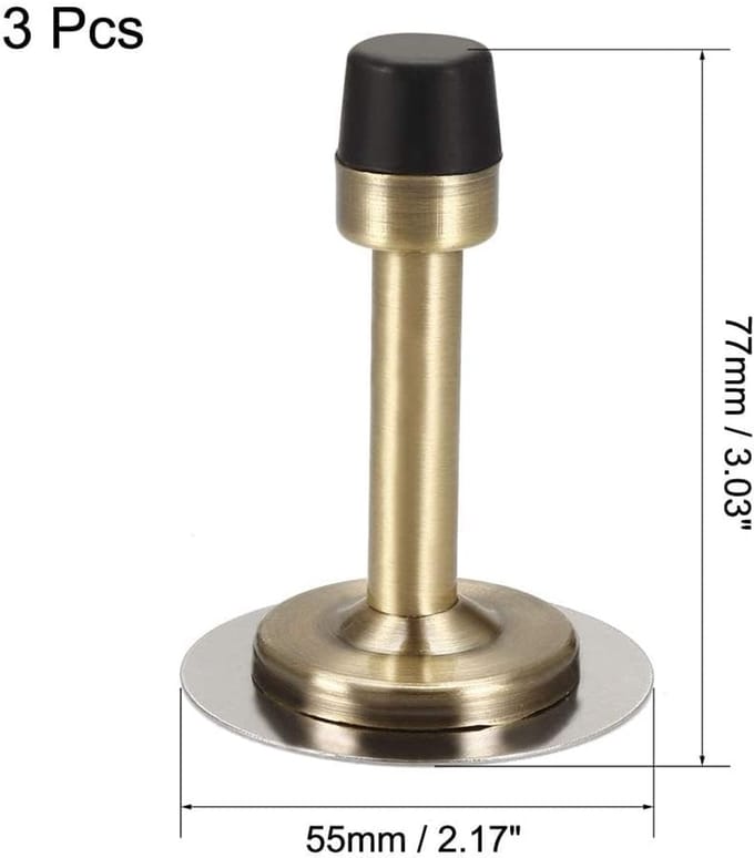Deurstopper - Deurvanger Deurhouder - Wandbescherming - Geluidsdempend Rubber - 77mm Hoog - Brons