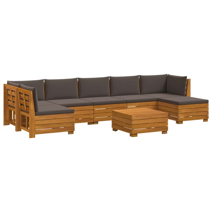 vidaXL - 8 - st - Buiten - bank - set - Massief - Acacia - Hout - Bruin