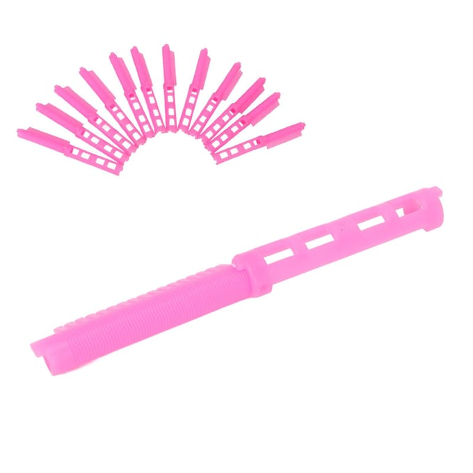 Lot de 12 tiges de permanente creuses pour racines de cheveux, accessoires de coiffure pour salon de coiffure, rose rouge gris