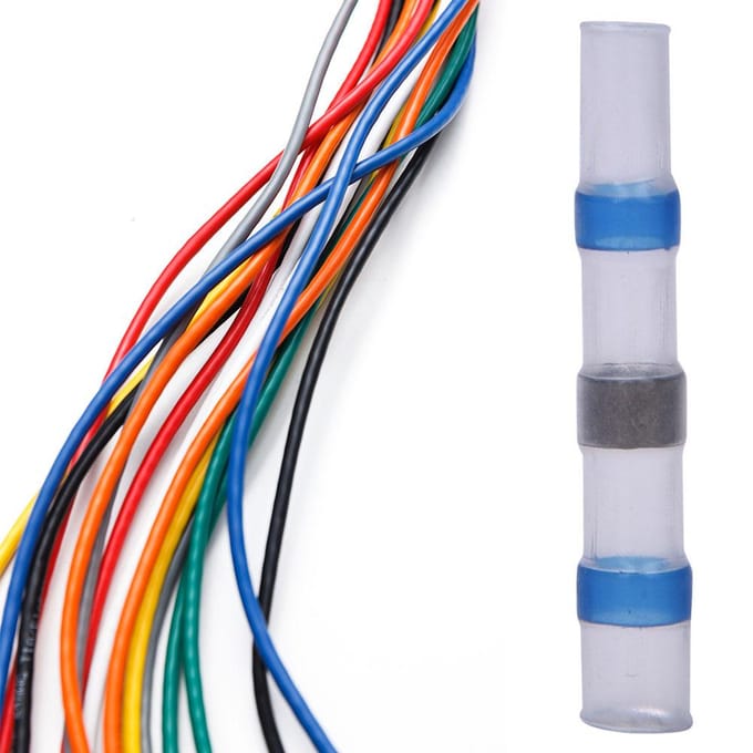 50 stuks Krimpbare Stootverbinder Terminal Waterdicht Wit Soldeermouw Elektrische Benodigdheden