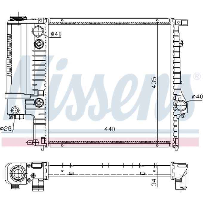 Radiator, motorkoeling NISSENS 60613A