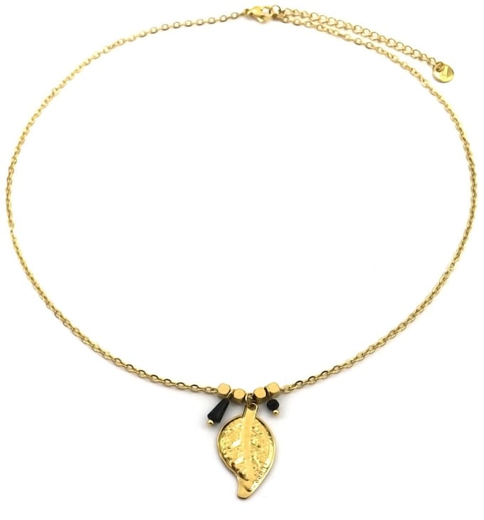 Ketting met Blad - RVS - Lengte 39-44 cm - Goudkleurig