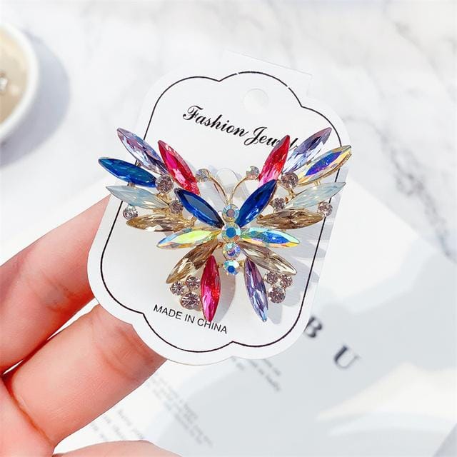 Mode Legering Kristal Glas Broche Broche Met Strass Boeket High-End Broche Accessoires gray