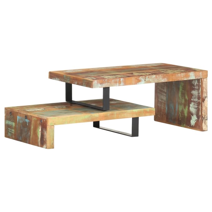 vidaXL - 2-delige - Salontafelset - massief - gerecycled - hout