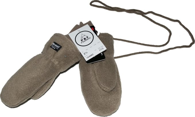 P&T Wanten Kinderen met Touwtje - Fleece - Thinsulate Voering - Donker Beige - 3j
