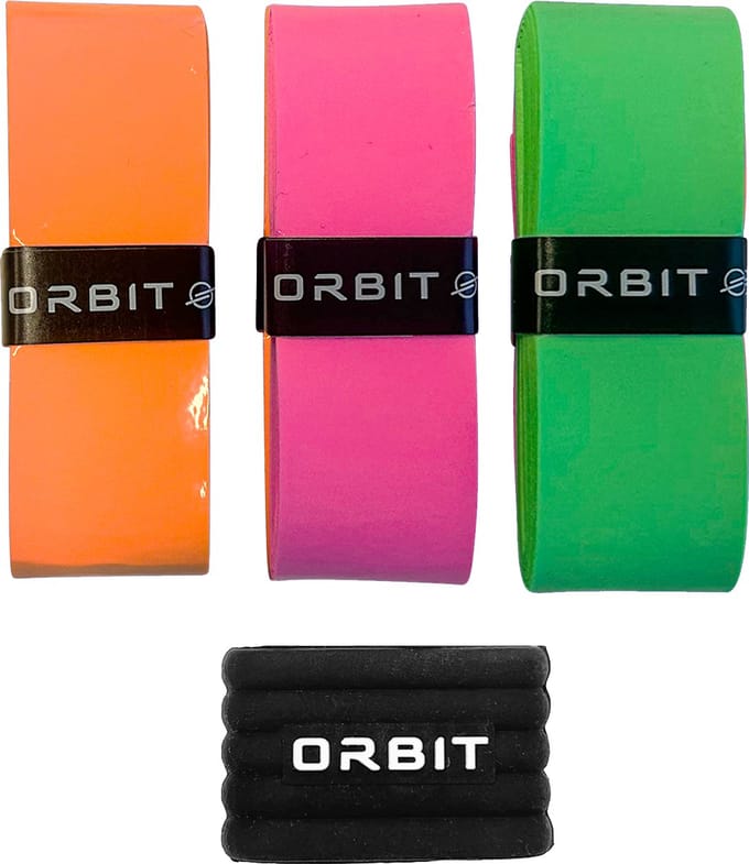 Orbit Padel Roze Groene Oranje Overgrip - Padelracket - padel - 3 stuks inclusief rubberen ring