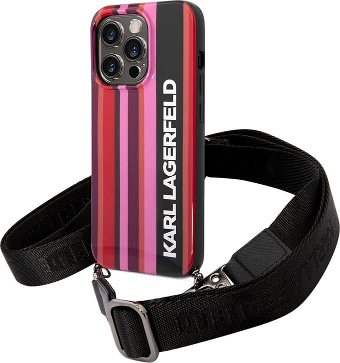 Karl Lagerfeld KLHCP14XSTSTP iPhone 14 Pro Max 6.7 "hardcase pink / pink Color Stripes Strap