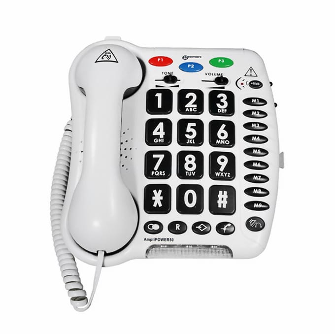 Geemarc Amplipower 50 vaste telefoon – 60 dB versterking – noodtoetsen