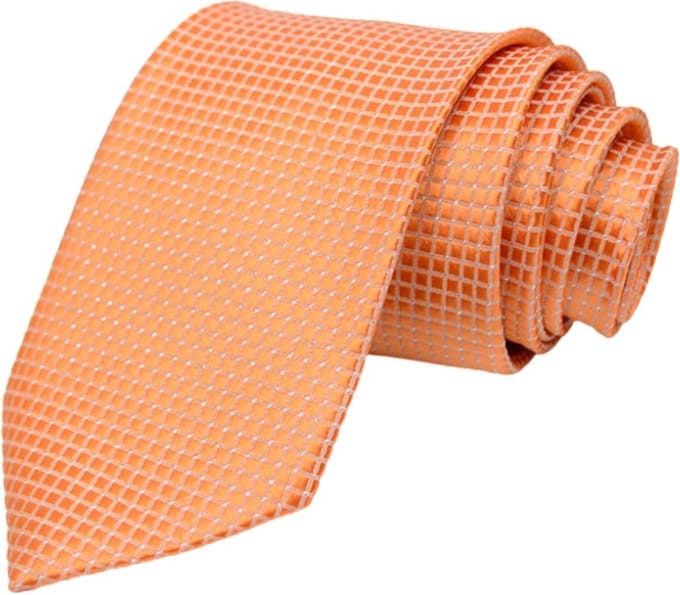 Fako Fashion - Stropdas - Ruit - Satijn - 8cm - 145cm - Oranje