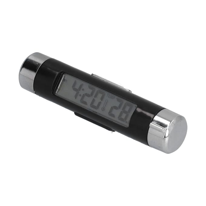 K01 Auto Thermometer Batterijgevoed Multifunctioneel Lichtgevend LCD Auto Dashboard Klok black
