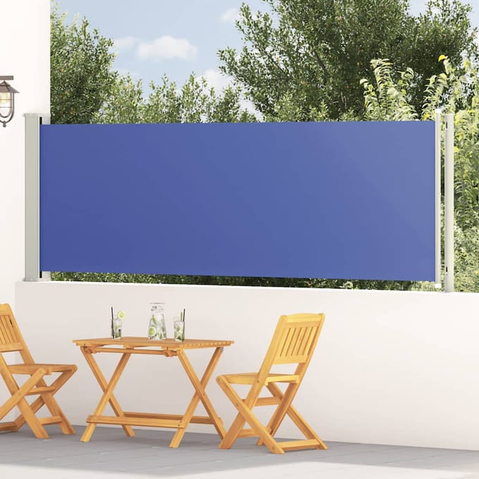 vidaXL - Tuinscherm - uittrekbaar - 117x614 - cm - blauw
