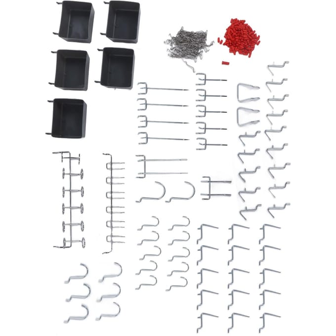 114 stuks Pegboard Haak Assortiment Gereedschapsopslag Organizer Set Kit voor Thuiswerkplaats