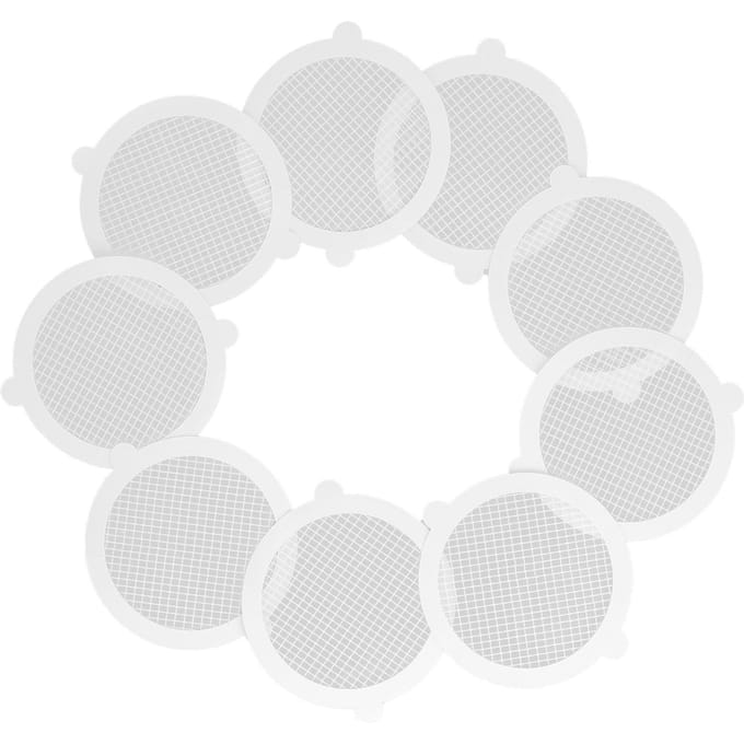 50 Stuks Doucheputje Haarvanger Glasvezel Praktisch Handig Dicht Mesh Douche Haarvanger 11cm Diameter, 3mm Mesh white