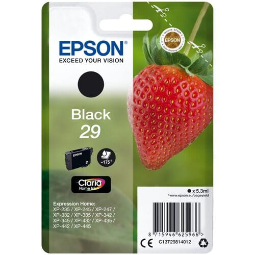 Epson Strawberry singlepack zwart 29 Claria Home inkt