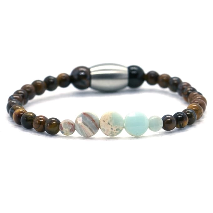 Ibizamen KIDS - Jongens - armband - tijgeroog - 6mm
