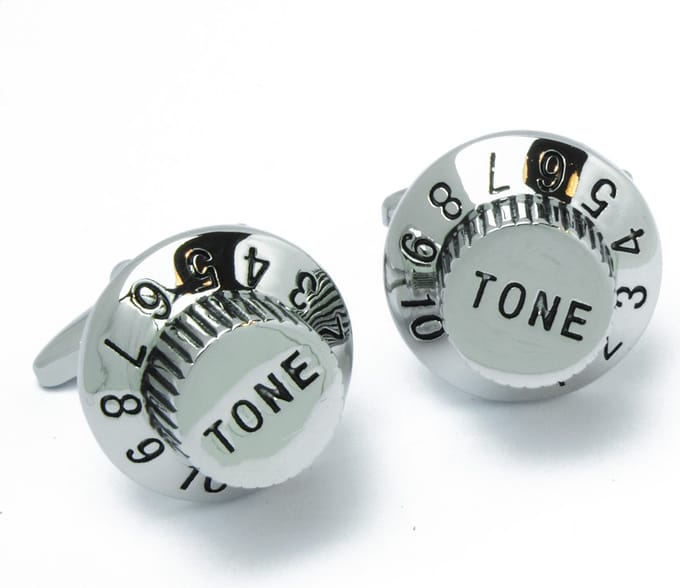 Manchetknopen - Volume en Tone Knop Zilverkleurig