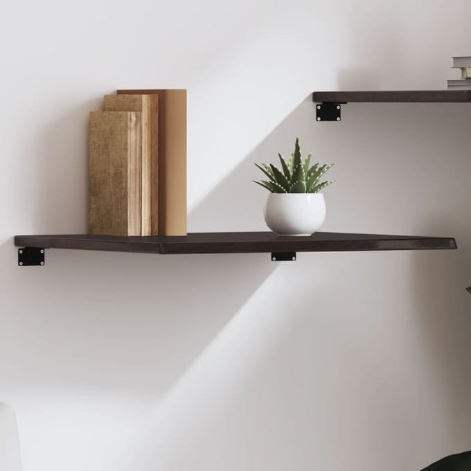 vidaXL - Wandschap - 60x50x2 - cm - behandeld - massief - eikenhout - donkerbruin