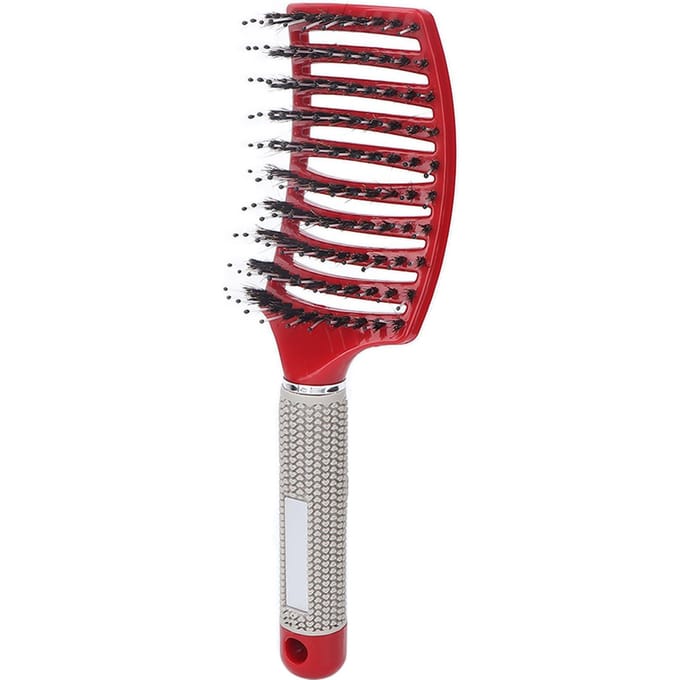 Gebogen Vent Styling Haarborstel Professionele Paddle Ontwarborstel Ontwarrende Borstel voor Nat Droog Krullend rood