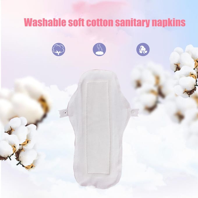3 Stuks Dunne Herbruikbare Katoenen Pads Menstruatie Doek Hygiënische Zachte Pads Napkin Wasbaar Waterdichte Slip wit