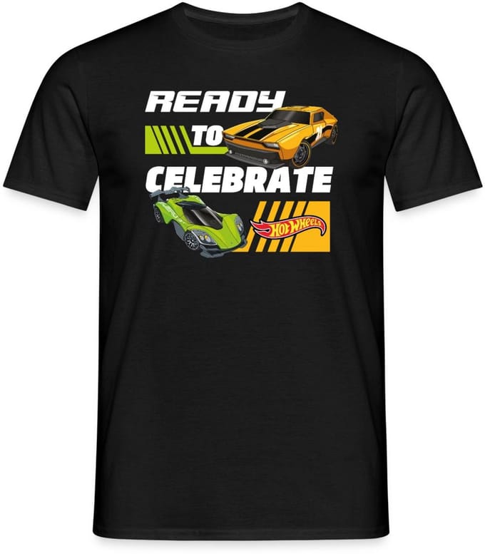 Hot Wheels Verjaardagsdesign Klaar Om Te Vieren T-Shirt Heren