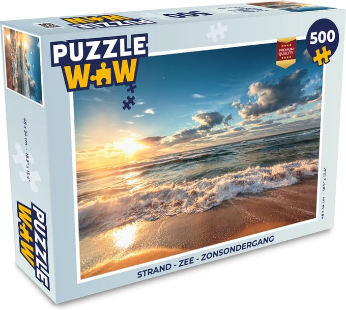 Puzzel Strand - Zee - Zonsondergang - Legpuzzel - Puzzel 500 stukjes