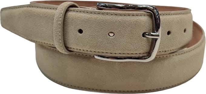 Schins Lorenzo Suede Heren Riem - Ecru - 120cm