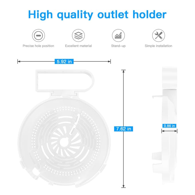 Muurbevestiging voor TP Link Deco M9 Plus Whole Home Mesh WiFi-systeem TPLink Deco M9 Plus Wifi-routerplank Kabelbeheerbeugel US Plug Version (2 Pack) white