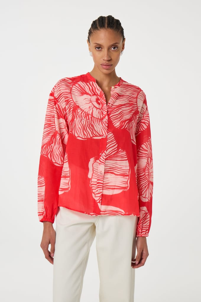 Fabienne Chapot Lente Blouse Warm White/tropical Maat: 36 | Longsleeves Outlet | Dames | Wit
