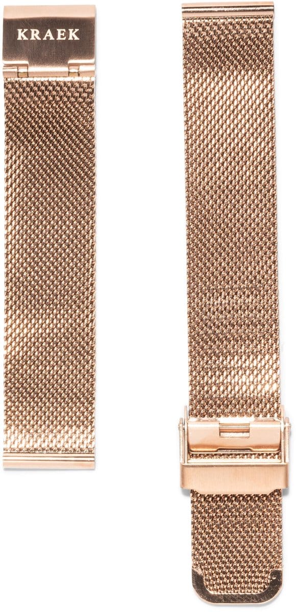 KRAEK Rosé Goud Mesh - horlogebandje met quick release - 18 mm bandje - Easy click