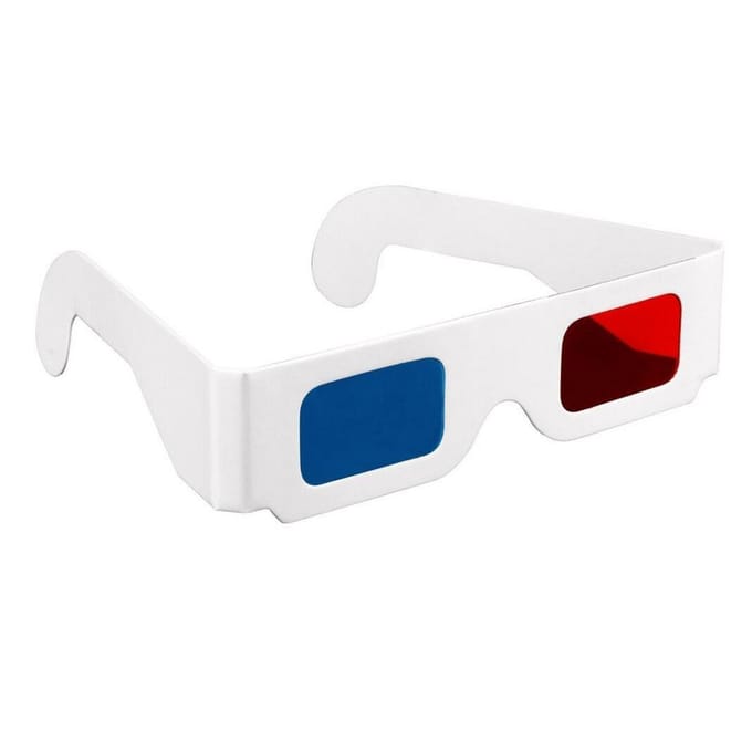 4 stuks 3D kartonnen bril rood en cyaan anaglyph witte kaartbril voor 3D-weergave 4pcs