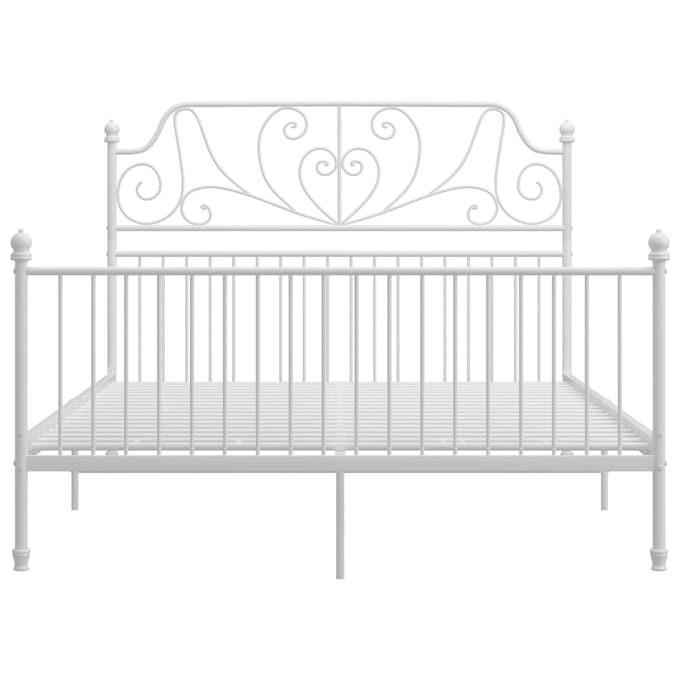 vidaXL - Bedframe - metaal - wit - 140x200 - cm